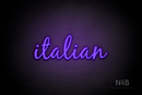 "italian" (Notes font) - LED neon sign