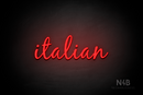 "italian" (Notes font) - LED neon sign