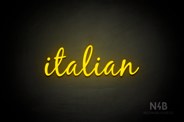 "italian" (Notes font) - LED neon sign