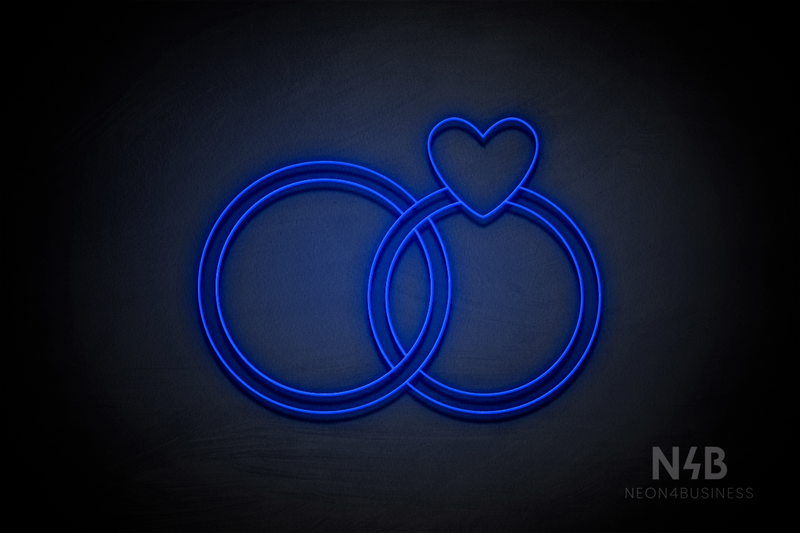 "Just Married" rings - LED neon sign