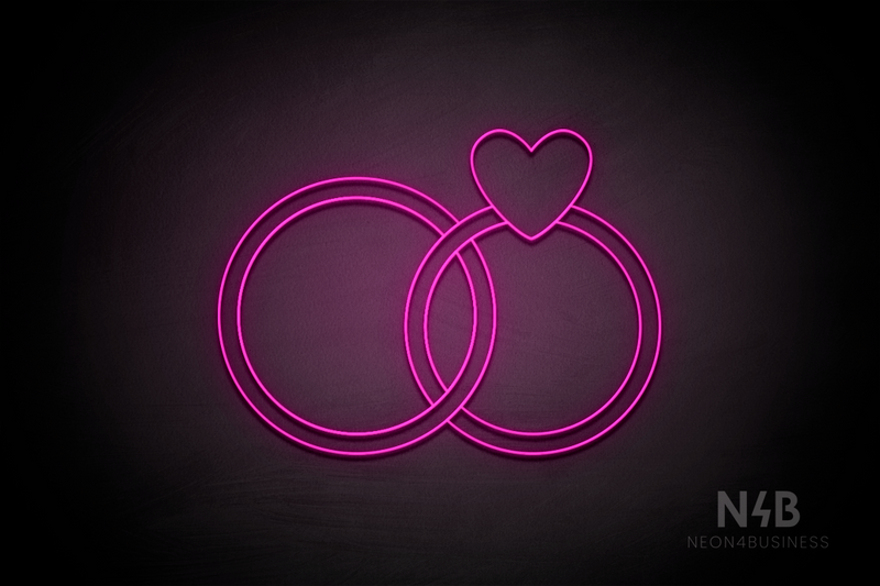 "Just Married" rings - LED neon sign