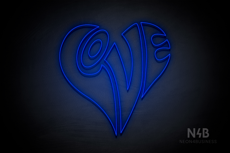 "Love" Written With The Shape Of A Heart - LED neon sign