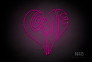 "Love" Written With The Shape Of A Heart - LED neon sign
