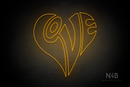 "Love" Written With The Shape Of A Heart - LED neon sign