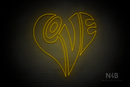 "Love" Written With The Shape Of A Heart - LED neon sign