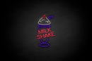 MILKSHAKE - ("MILKSHAKE" at the bottom Cooper font) - LED neon sign