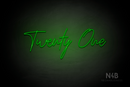 "Twenty One" (Custom font, capital T, capital O) - LED neon sign