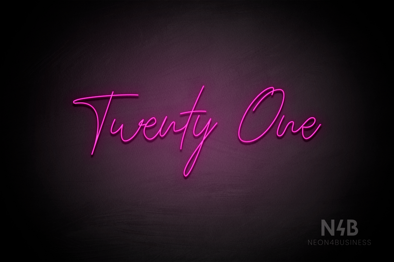 "Twenty One" (Custom font, capital T, capital O) - LED neon sign