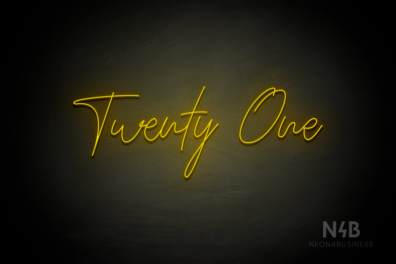 "Twenty One" (Custom font, capital T, capital O) - LED neon sign