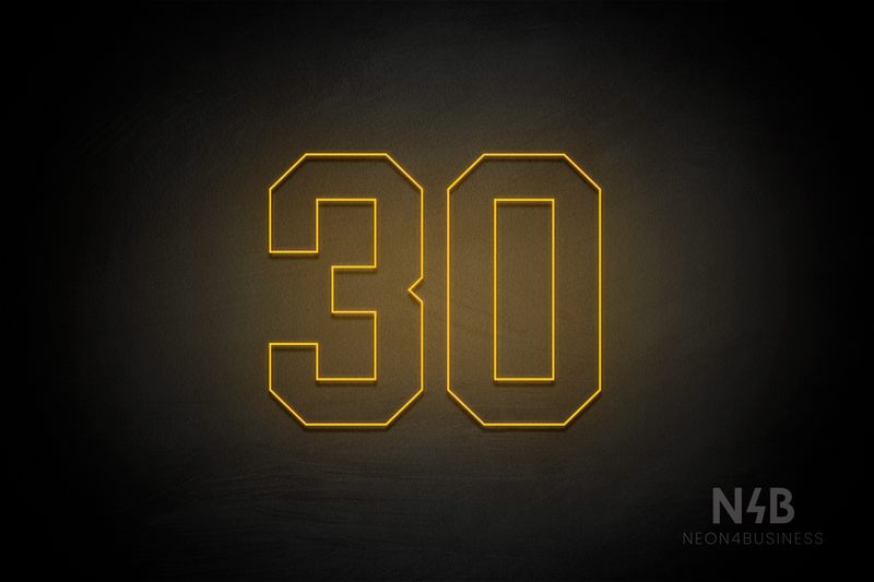 Number "30" (Details font) - LED neon sign