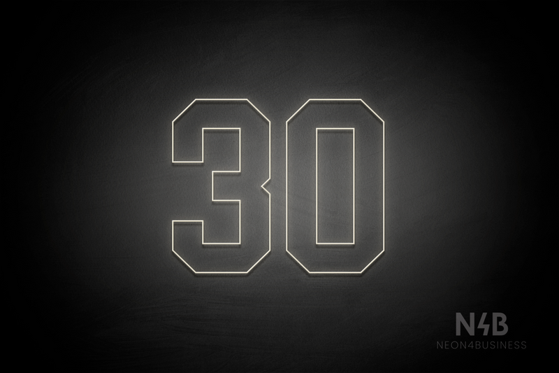 Number "30" (Details font) - LED neon sign