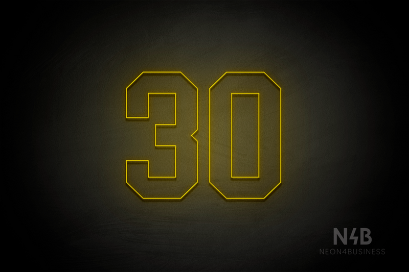 Number "30" (Details font) - LED neon sign
