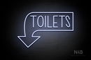 "TOILETS" Left Downturned Arrow (Hey Gladd font) - LED neon sign