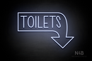 "TOILETS" Right Downturned Arrow (Hey Gladd font) - LED neon sign